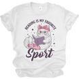 Reading Is My Favorite Sport Saying Cat And Book Lover Unisex Jersey T-Shirt