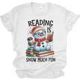 Reading Is Snow Much Fun Christmas Bookworm Snowman Reading Unisex Jersey T-Shirt Reading Is Snow Much Fun Christmas Bookworm Snowman Reading Unisex Jersey T-Shirt