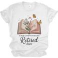 Retired 2025 A New Chapter Begins Retirement Teacher Book Unisex Jersey T-Shirt Retired 2025 A New Chapter Begins Retirement Teacher Book Unisex Jersey T-Shirt