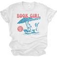Retro Book Girl Summer Beach Vacation For Book Lover Unisex Jersey T-Shirt