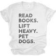 Retro Gym Book Lover Read Books Lift Heavy Pet Dogs Unisex Jersey T-Shirt Retro Gym Book Lover Read Books Lift Heavy Pet Dogs Unisex Jersey T-Shirt