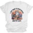 Retro I Just Want To Read Books And Pet Cats Cat Unisex Jersey T-Shirt Retro I Just Want To Read Books And Pet Cats Cat Unisex Jersey T-Shirt