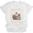 Retro North Pole Reading Club Hot Cocoa Book Lovers Xmas Unisex Jersey T-Shirt