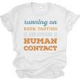Running On Beer Tasting Social Introvert Humor Vintage Unisex Jersey T-Shirt