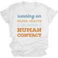 Running On Paper Crafts Social Introvert Humor Vintage Unisex Jersey T-Shirt Running On Paper Crafts Social Introvert Humor Vintage Unisex Jersey T-Shirt