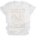 Saddle Up With a Good Book Cowgirl Western Women Vintage Unisex Jersey T-Shirt Saddle Up With a Good Book Cowgirl Western Women Vintage Unisex Jersey T-Shirt