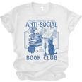 Sarcastic Anti Social Book Club Cat Skull Book Lover Unisex Jersey T-Shirt Sarcastic Anti Social Book Club Cat Skull Book Lover Unisex Jersey T-Shirt