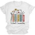 School Counselor Wildflower Book School Counseling Life Unisex Jersey T-Shirt