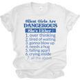 Silent Girls Are DangerousFor Quiet Introvert Girl Unisex Jersey T-Shirt Silent Girls Are DangerousFor Quiet Introvert Girl Unisex Jersey T-Shirt