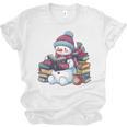 Snowman Reading Book Lovers Christmas Bookworm Librarian Unisex Jersey T-Shirt Snowman Reading Book Lovers Christmas Bookworm Librarian Unisex Jersey T-Shirt