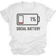 Social Battery 1 Shirt Introvert Anti Social Tee Gif Unisex Jersey T-Shirt