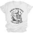 Spread Those Pages Like A Good Girl Skeleton Floral Book Unisex Jersey T-Shirt