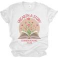 Unearth a Story 2026 Summer Reading Program Flowers Book Premium Tri-Blend Unisex Jersey T-Shirt Unearth a Story 2026 Summer Reading Program Flowers Book Premium Tri-Blend Unisex Jersey T-Shirt