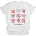 Valentine Teacher Cute Bows Apple Globe Pencil Books Art Unisex Jersey T-Shirt