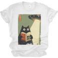 Vintage Japanese Cat Book Lovers UFO Alien Abduction Cat Dad Unisex Jersey T-Shirt Vintage Japanese Cat Book Lovers UFO Alien Abduction Cat Dad Unisex Jersey T-Shirt