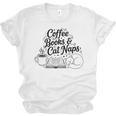 Vintage Retro Coffee Books & Cat Naps Unisex Jersey T-Shirt
