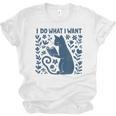 I Do What I Want Cat Reading Book Boho Flowers Vintage Unisex Jersey T-Shirt