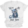 We'Re All Mad Here Cheshire Cat Alice Wonderland Book Kids Unisex Jersey T-Shirt