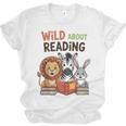 Wild About Reading Zoo Animals For Bookworm Book Reader Unisex Jersey T-Shirt Wild About Reading Zoo Animals For Bookworm Book Reader Unisex Jersey T-Shirt