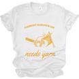 Woman Survives On Books Yarn Knitting Crochet Premium Tri-Blend Unisex Jersey T-Shirt