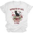 Women's Cat Books Romantic Floral Aesthetic Book Lover Cat Owner Unisex Jersey T-Shirt Women's Cat Books Romantic Floral Aesthetic Book Lover Cat Owner Unisex Jersey T-Shirt