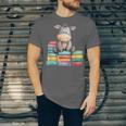 Adorable Donkey With Heart Sitting On Colorful Book Stack Unisex Jersey T-Shirt