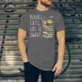 Book Lovers Books Cats Life Is Sweet Cat Lover Unisex Jersey T-Shirt