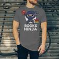 Books Ninja Read Reading Librarian Book Toddler Boys Kids Unisex Jersey T-Shirt