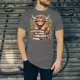 Bookworm Cute Highland Cow Reading Book Unisex Jersey T-Shirt