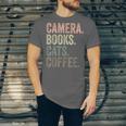 Camera Books Cats And Coffee Lover Photography Men Women Unisex Jersey T-Shirt Camera Books Cats And Coffee Lover Photography Men Women Unisex Jersey T-Shirt