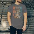 Cat & Book Art For Men Women Cat Librarian Novel Book Lover Unisex Jersey T-Shirt