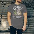 Cats Books And Matcha Life Is Perfect Green Tea Matcha Unisex Jersey T-Shirt