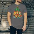 Cute Cats Reading Books Christmas Tree Unisex Jersey T-Shirt