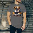 Cute Dog English Bulldog Reading Book Unisex Jersey T-Shirt