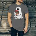 Cute Ghost Holding Books Bookish Christmas Unisex Jersey T-Shirt