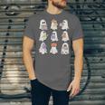 Cute Ghost Reading Books Teacher Halloween Reading Men Women Kids Unisex Jersey T-Shirt