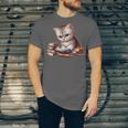 Cute Kitten Bookworm Adorable Cat With Glasses Reading Book Unisex Jersey T-Shirt