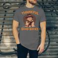 Cute Thanksgiving Teacher Librarian Thankful Reading Books Unisex Jersey T-Shirt