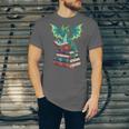 Dragon Reading Books Fantasy Lovers Mythical Creatures Unisex Jersey T-Shirt