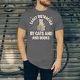 Easily Distracted By Cats & Books Tee Reader Book Worm Unisex Jersey T-Shirt