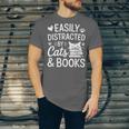 Easily Distracted By Cats And Books Reading Apparel Unisex Jersey T-Shirt Easily Distracted By Cats And Books Reading Apparel Unisex Jersey T-Shirt
