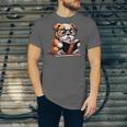 English Bulldog Reading a Book Dog For Men Women Girls Kids Unisex Jersey T-Shirt