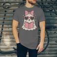 Ghost Reading Book Halloween Cat Lover Unisex Jersey T-Shirt