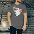 Ghost Reading Books Halloween Library Unisex Jersey T-Shirt