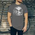 Hedgehog Reading Book Full Moon Lake Scenery Unisex Jersey T-Shirt