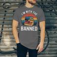 I'm With The Banned Stack Of Books Vintage Sunset Retro Unisex Jersey T-Shirt