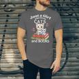 Just A Girl That Loves Cats And Books Cute Cat & Bookwork Unisex Jersey T-Shirt