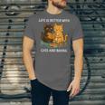 Life Is Better With Cats And Books Cute Cat Lover Unisex Jersey T-Shirt Life Is Better With Cats And Books Cute Cat Lover Unisex Jersey T-Shirt