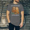 Life Is Better With Sloths And Books Cute Sloth Lover Unisex Jersey T-Shirt Life Is Better With Sloths And Books Cute Sloth Lover Unisex Jersey T-Shirt