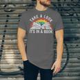 Take a Look It's In a Book Reading Vintage Retro Rainbow Unisex Jersey T-Shirt Take a Look It's In a Book Reading Vintage Retro Rainbow Unisex Jersey T-Shirt